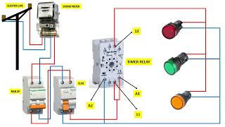 How to Connect Electric Diagram Timer Operation with pilot lamp [upl. by Nylrehc]