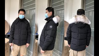 Canada Goose Wyndham Parka Black Label Try On Review [upl. by Kartis]