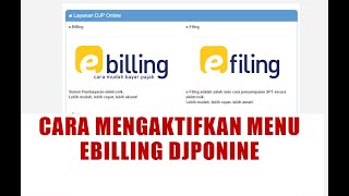 Cara mengaktifkan menu ebilling djponline [upl. by Einiffit610]