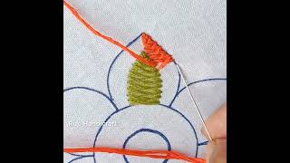 Very Easy hand embroidery tutorial for beginners beautiful herringbone and palestrina stitch flower [upl. by Eppes]