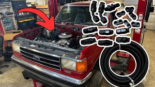 Bronco Holley Sniper EFI Install PT2  Custom AN Lines amp Manifold Swap [upl. by Maltz15]