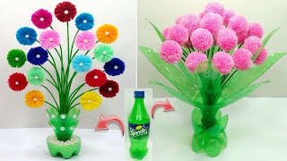 GULDASTA CRAFT IDEASPLASTIC BOTTLE FLOWER VASEGULDASTA BANANE KA TARIKA WOOL [upl. by Ennaillek]