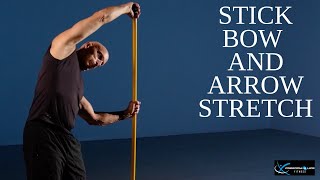 Stick Bow amp Arrow Stretch  Great stretch for the lats and lower back [upl. by Albie700]