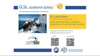 MLML Seminar Dr Lydia Baker Marine bacterial symbiotes [upl. by Tebor577]