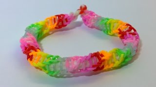 Rainbow Color Spirilla Bracelet Rainbow Loom Spirilla Bracelet With Mini Loom [upl. by Mylor234]