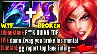 How I completely BROKE the enemy teams mental with lethality Quinn top THEY WERE MAD [upl. by Yetnruoc988]