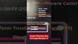 How To Enable TPM From Bios To Install Windows 11 tpm windows computer shorts viral [upl. by Koloski]