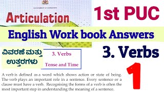 1st PUC English Workbook Answers Verb and Tense Karnataka Second Language English [upl. by Ennaharas114]