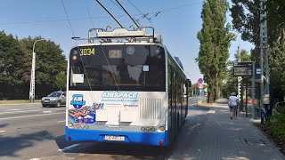 PKT Gdynia Solaris Trollino 12M 3034  linia 21 kierunek Gdynia Dw Gł PKP p Przystań Żeglugi [upl. by Bohon]