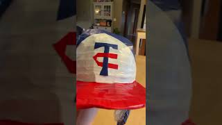 Twins batting helmet footballhelmet cardboard shorts [upl. by Akila777]