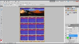 Photoshop tutorials How to Make a 1Page Calendar 12 Months in Adobe Photoshop [upl. by Dyson]