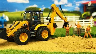 CONSTRUCTION PLAYTIME  Bruder toys tractor and truck  Action video for kids [upl. by Acireit]