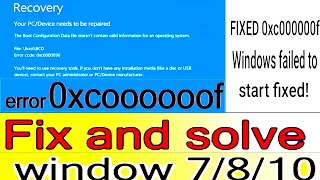 error code 0xc00000f windows 7  How to fix error code 0xc0000f  file boot bcd error code 0xc00000f [upl. by Inva]