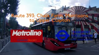 FULL ROUTE VISUAL  Route 393 Chalk Farm Morrisons to Clapton Pond  DEM2693 YX69 NYZ [upl. by Biagio]