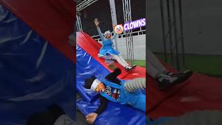 Funny CLOWNS BEATING THE OBSTACLE COURSE lapistadelinfante funnyshorts obstaclecourse funnyvideo [upl. by Dylane463]