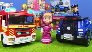 Paw Patrol Playmobil Feuerwehrmann Sam amp Masha und der Bär Spielzeuge [upl. by Kavanaugh]