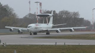 Very Wet NATO Boeing E3A AWACS Rejected Take Off  NATO Air Base Geilenkirchen [upl. by Apgar]