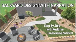 Full Backyard Design with Narration from start to 3D video  Realtime Landscaping Architect [upl. by Nestor]