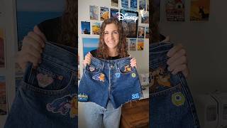 DIY Disney Shorts ✨️ How to Iron on Patches to Denim disney sewing diy sewingprojects shorts [upl. by Kina118]