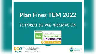 Tutorial de preinscripción PLAN FINES 2022 [upl. by Aiden359]