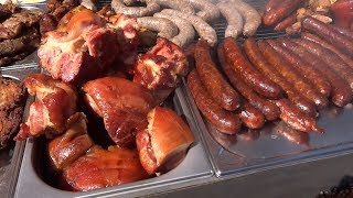 Street Food in Slovakia Sausages BBQ Slovak Cuisine Radvanský jarmok [upl. by Neb]