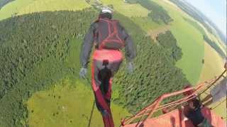 Base jump´s from very high antenna tower [upl. by Onirefes]