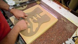 DIY Building a Strat Guitar body Guitar Build Process for a Stratocaster [upl. by Euqram]