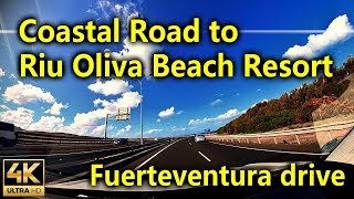 Drive from Castillo Caleta de Fuste to RIU Oliva Beach Resort in Fuerteventura  Car Ride  4K [upl. by Ahar]