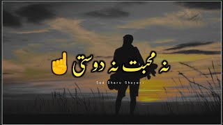 Na Mohabbat Na Dosti  Dosti Shayari Status  Sad Shero Shayari Whatsapp status [upl. by Merci507]