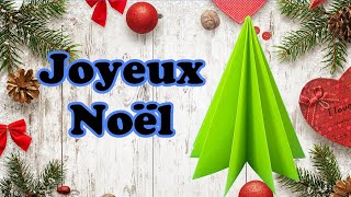 Arbre dorigami de Noël  Comment Faire un Sapin de Noël en Papier  Artisanat de Noël [upl. by Laurentium]