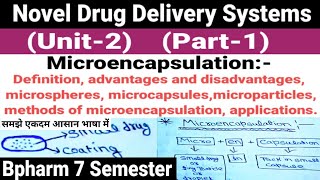 Microencapsulation। Novel drug delivery system unit2। Microsphere।Microparticles। Microcapsule।7sem [upl. by Trebreh]