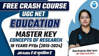 UGC NET Education Last 10 Years PYQs  Concepts of Research  Rachana Mam  UGC NET 2024 [upl. by Yeznil734]