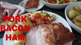 COOKING UNSMOKED PORK BACON HAM PERFECT FOR CRACKLING HOW TO COOK [upl. by Llovera]