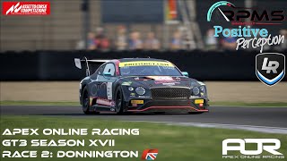 Apex Online Racing Season XVII  Race 2 Donnington [upl. by Hoehne]