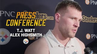 TJ Watt amp Alex Highsmith on the Steelers defense upcoming game vs Ravens  Pittsburgh Steelers [upl. by Sopher163]