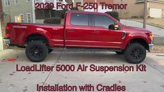 Airlift 5000 Airbags with cradles on 2020 F250 Tremor 73L Install Part 1 [upl. by Acinorehs]