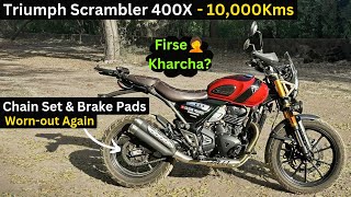 After 10000Kms  Triumph Scrambler 400X  Bike Girne Ke Baad Ka Kharcha [upl. by Atneciv]