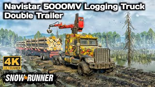 Navistar 5000MV Logging Truck Double Trailer In SnowRunner Season 14 snowrunner truck 4k [upl. by Ahterod]