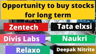 Best stocks for long term l zentech l Naukri l Divis Labs l Relaxo l Deepak Nitrite l Tata Elxsi [upl. by Hardan]