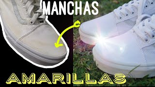 MANCHAS AMARILLAS AL LAVAR VANS BLANCOS ¿QUE SON ¿PORQUE SE HACEN Y ¿COMO QUITARLAS [upl. by Laersi]