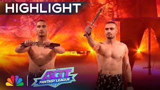 Vardanyan Brothers CONQUER swordbalancing  SemiFinals  AGT Fantasy League 2024 [upl. by Adnilreh]