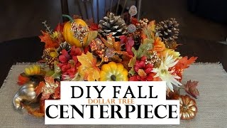 How to make a Fall Centerpiece  Dollar Tree Decor [upl. by Murage]