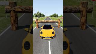 Colourful Cars vs Logs Trap  BeamNGDrive shorts beamng [upl. by Lobel]