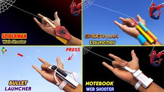 4 Amazing Spiderman web shooter  how to make spider man web shooter  notebook paper launcher [upl. by Musetta]