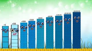 Numberblocks Positif 5 to Positif 5555555555 and Negative 5555555555 to Negative 5 [upl. by Yellas]