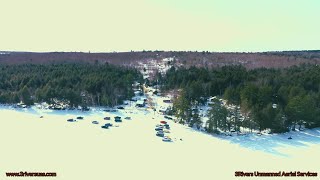 Autel Evo video of the 59th Ice Fishing Derby on Schoodic Lake in Maine 2021 [upl. by Boj782]