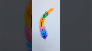 Easy Feather Art Drawing  Oil Pastels Painting yt art shorts ytshorts diy MissAgrawal21kids [upl. by Nafis]