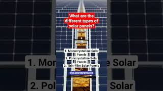 Types of Solar Panels 🌍 Monocrystalline vs Polycrystalline vs ThinFilm solar shortvideo [upl. by Eerb]