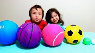 Learn Colors with Sport Ball and Indoor Playtime with Play Tunnels for Toddlers and Children [upl. by Sivlek]