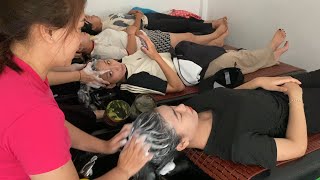 Super relaxing massage  Head spa for 4 people at a time [upl. by Ysak31]